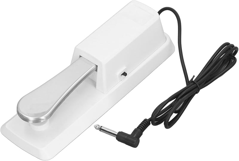 Focket Sustain Pedal, Universal Keyboard Sustain Pedal with 1/4in (6.35mm) Input Plug & Anti Slip Rubber Bottom, Piano Foot Pedal for Digital Piano, Electronic Keyboard, MIDI, Focket3tsrce7hf8-11