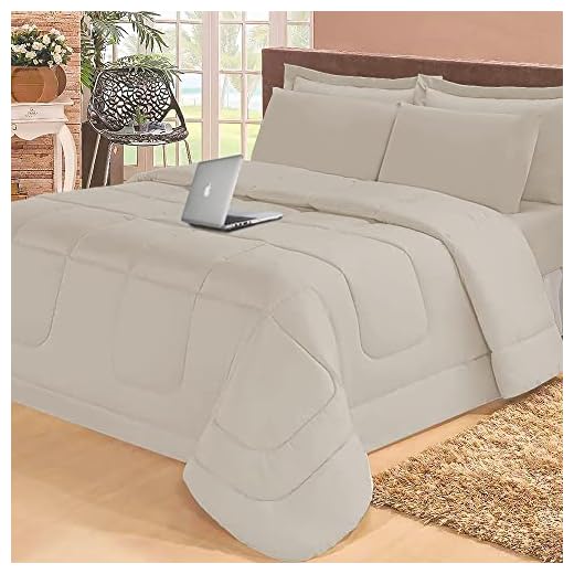 Jogo de Cama Casal Com Edredom Lençol Fronha Função Cobre Leito e Cobertor (Bege)