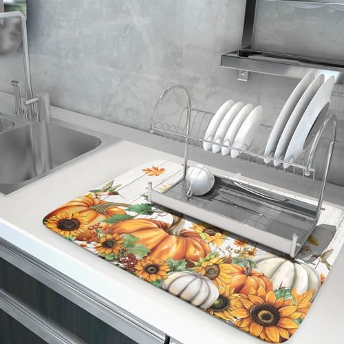 Kawani W8WDPQF_Y9EWHU_240603 Autumn Harvest Pumpkin Dish Drying Mat thumb #4