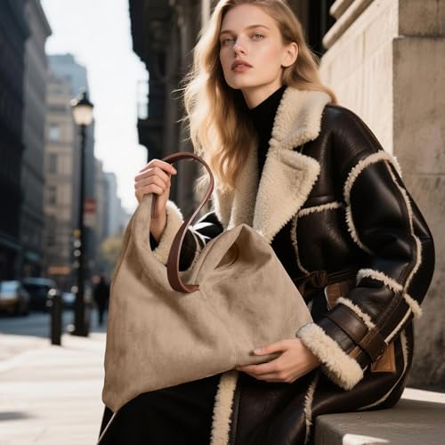 Bolso bandolera de ante para mujer miniatura 3