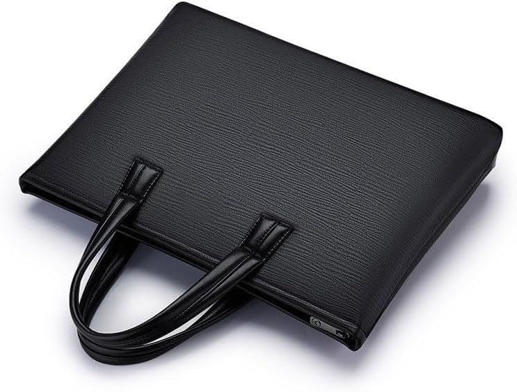 Man Briefcase Computer PU Leather Business Notebook Waterproof Wear-resistant Document Bag