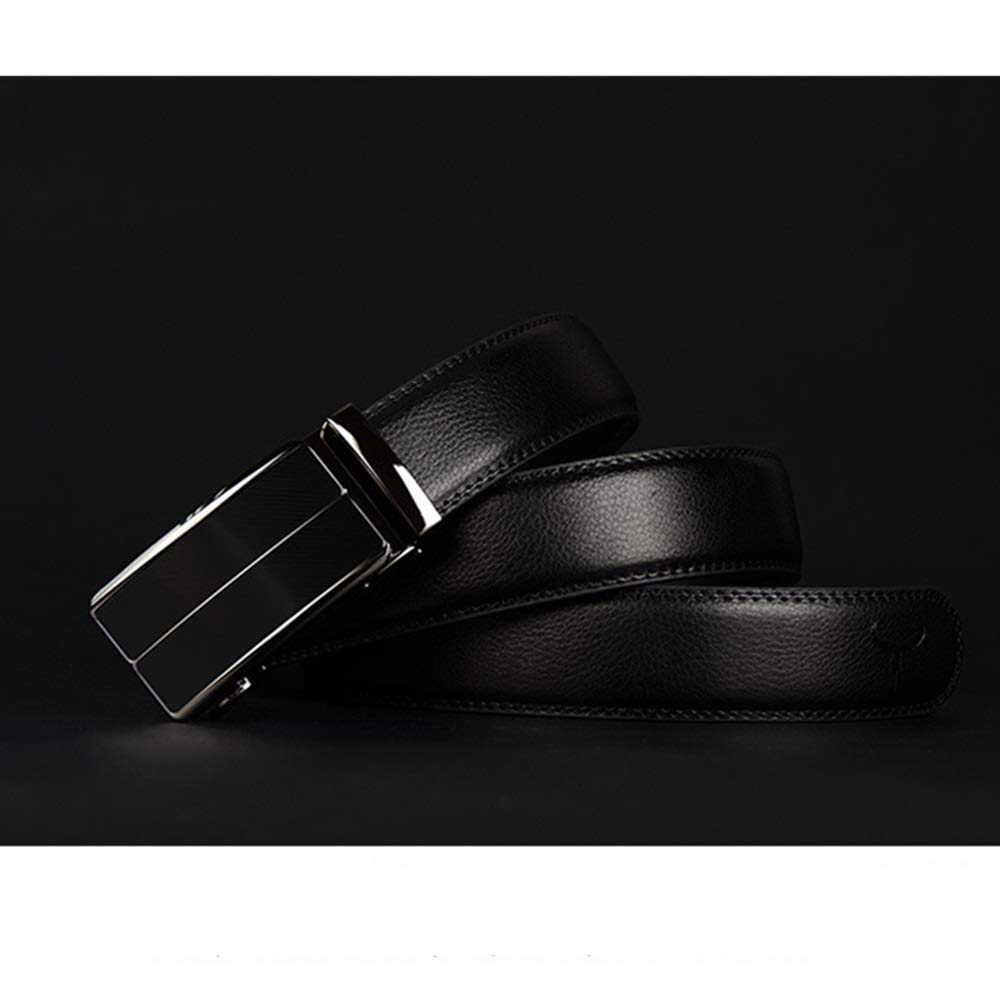 Cinturones de cuero para hombres Cinturón de cuero para hombres Hebilla automática flexible y duradera Cinturón deslizante de lujo Vestido con trinquete Cinturones elegantes Regalo para traj