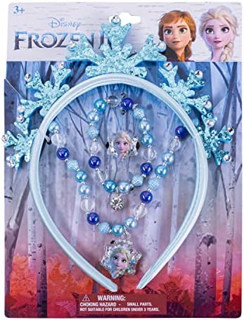 LUV HER Frozen Princess Dress Up Accessory Set - Jewelry Set - Princess Elsa Tiara Set - Giftable Box - Birthday Gifts For Girls - Holidays Gift - Girl Toys Dress Up Kit - Ages 3+
