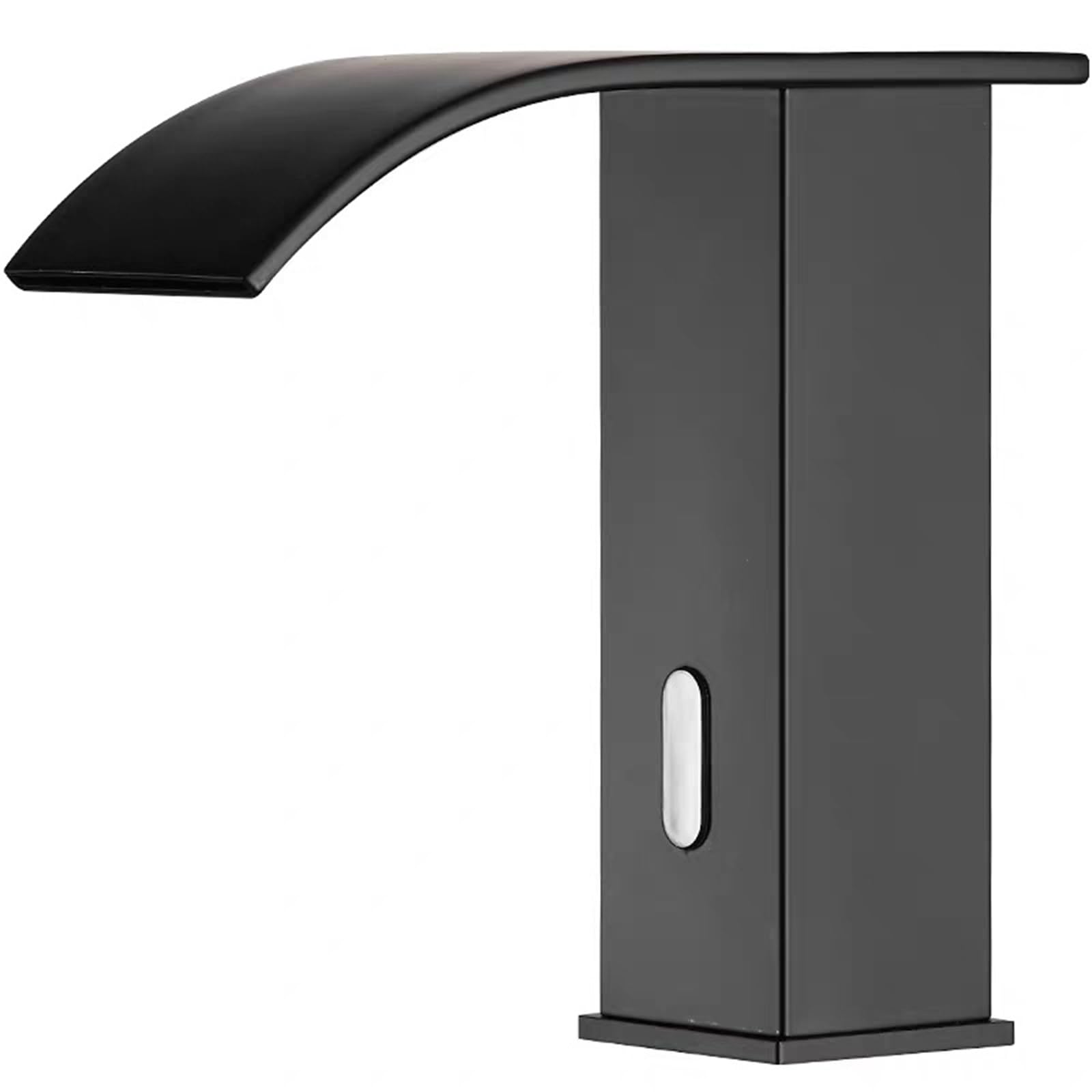 Grifo automático para Lavabo de baño sin Contacto, Grifo Mezclador de latón Negro Activado con Sensor, Cascada, Agua fría y Caliente, Elegante Lavabo Robinet para baños