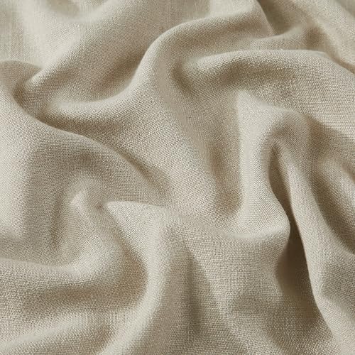 Image of Vision Home Sand Pinch Pleated Full Blackout Curtains Linen Blended Room Darkening Window Curtains 112 inch for Living Room Bedroom Thermal Insulated Pinch Pleat Drapes with Hooks 40 inch Wx112 Lx2