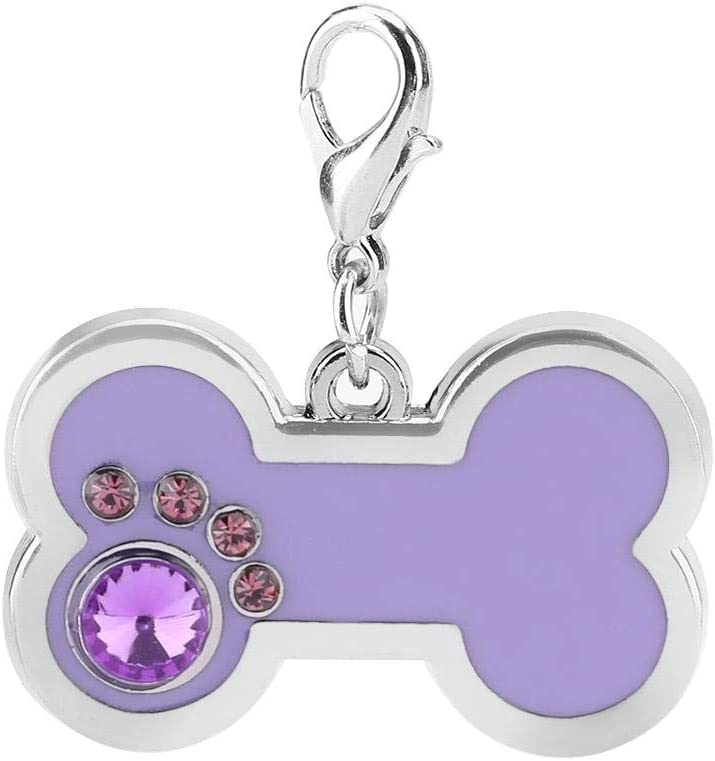 Pups&Pets pets cute bone shape collar charm | Attractive and shiny gemstone rust-proof Identification tag | Beautiful pendant or locket for dogs & cats - 1Pcs (Purple) (B0BQJDKQJX) Amazon Price History, Amazon Price Tracker