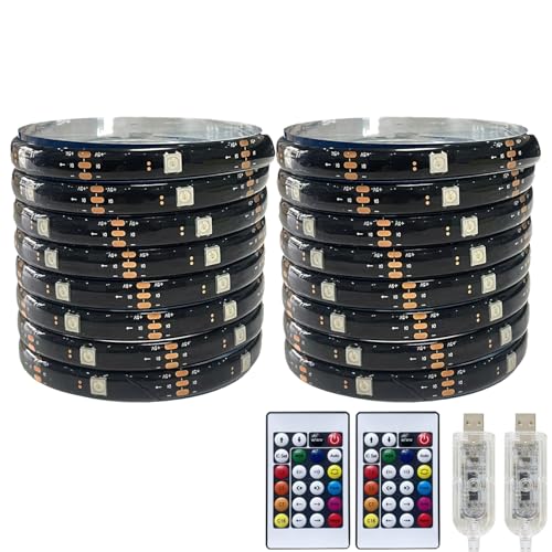 Tira de LED RGB WS2812B 6.5FT Negra Flexible 2 Unidades miniatura 1