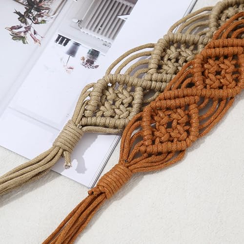 Women Decorative Waxed Rope Belt Fringed Belt Girl Dress Accessories Ethnic Waiststrap Female Waist Ornament Fashion Waistban3