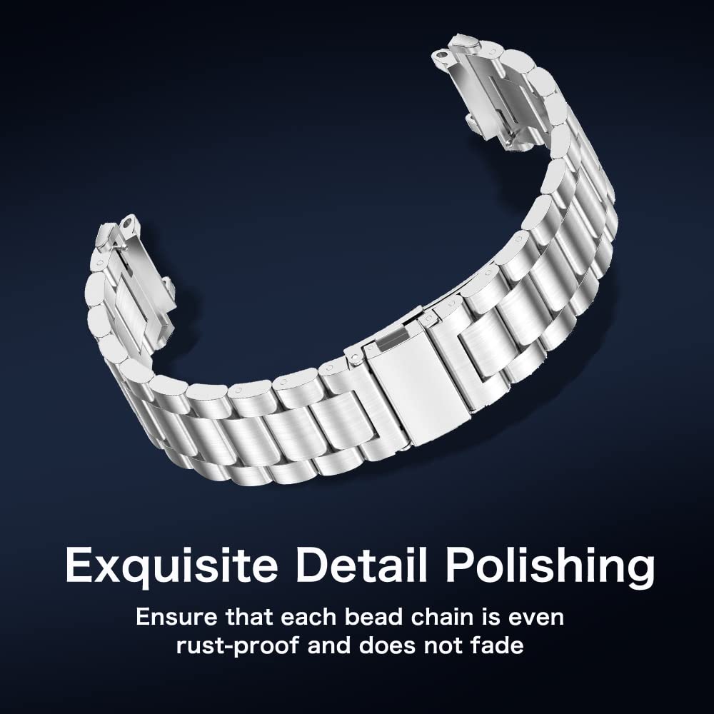 Edelstahl-Armband Für Amazfit T-Rex 3 – Silber, Mit Faltschließe