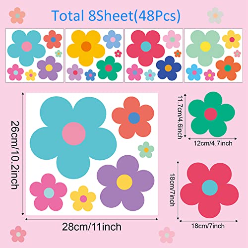 Payutou 8 Sheet 48Pcs Wall Stickers For Girls Bedroom Floral Wall Stickers Flower Wall Corner Decals Baby Girl Wall Stickers Nursery Bedroom Classroom Wall Decor #TOP1