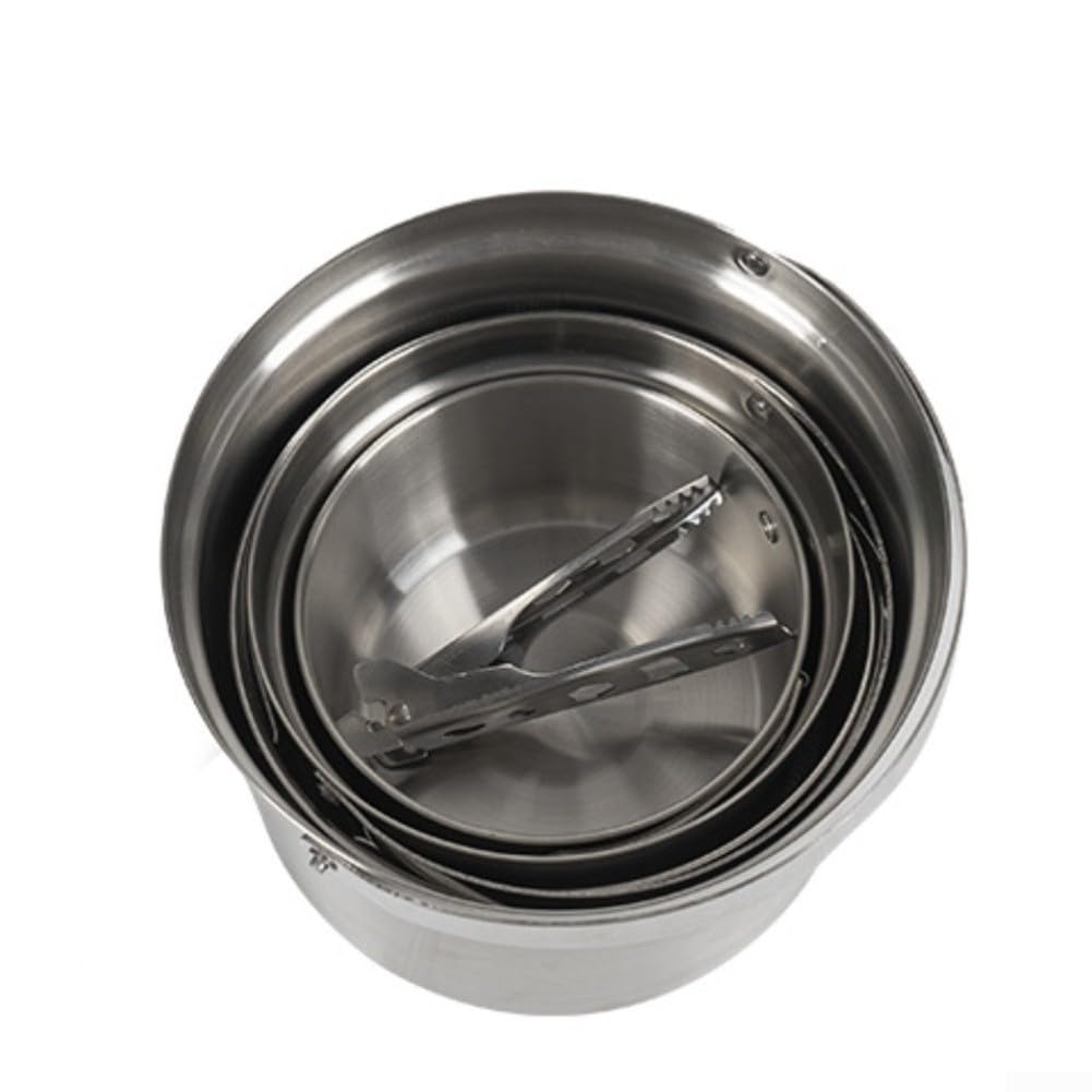 Set di pentole da campeggio, kit di pentole in acciaio inox 304
