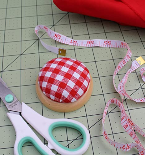 Fair Goods Pin Cushions For Sewing Cute And Retro With 50 Cute Flat Head Pins For Fabric (Red Gingham) #TOP2