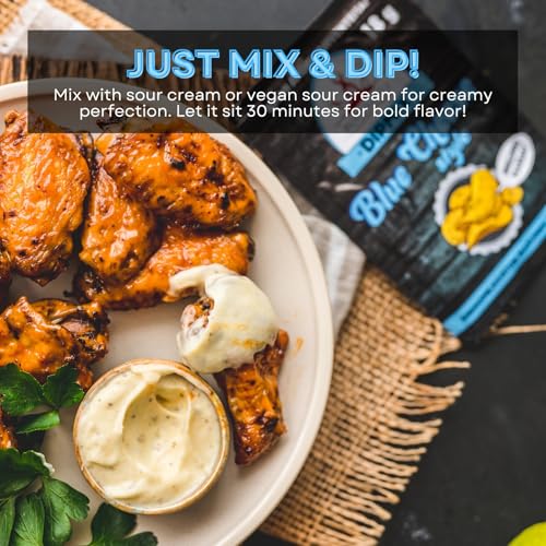 Poppamies Dipmix Blue Cheese Style – Veganes Dippulver mit Blauschimmelkäsegeschmack für Chicken Wings, Gemüse und Snacks – Glutenfrei, Laktosefrei – 18 g