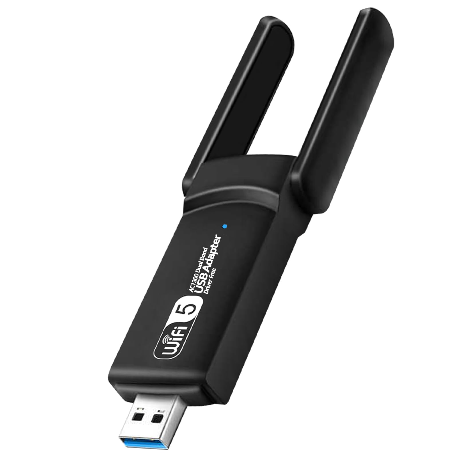 1300Mbps Adaptador Wi-Fi USB, Receptor Doble Banda 2.4 GHz / 5 GHz, Antena WiFi, MU-MIMO, USB 3.0, Sin Necesidad De Instalar El Controlador, Compatible con Windows 10/11