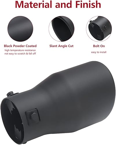 Miniatura 4 de LCGP Punta de escape de entrada ajustable de 1 a 2.5 pulgadas, punta de escape de acero inoxidable de 1 a 2.5 x 3.5 x 6 pulgadas, diseño