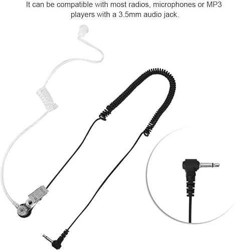 Miniatura 5 de Oído de radio para aplicación de la ley, 0.138in mono escucha solo vigilancia tubo acústico auricular antiradiación para radio, para MP3  teléfono