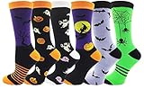 Winterlace 6 Pairs Holiday Socks for Women Girls, Fun Festive Bulk Pack, Colorful Pattern Holiday Novelty Cute