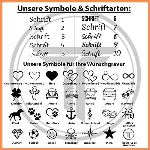 Tidero Schlüsselanhänger Leder mit Wunschgravur personalisiert – personalisierter Wunschtext Gravur individuell – Geschenk Weihnachten für Männer Frauen Name Datum – Handmade in Germany – Wild Brown