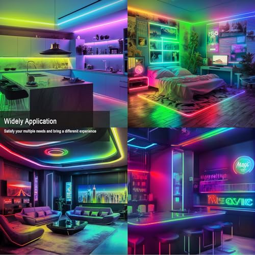Image of WS2812B IC RGB LED Strip Light 150 LEDs 16.4FT /5M 30Pixels /M Addressable 5050SMD Flexible Lamp IP67 Black FPCB, Dream Color DC5V (Power Supply & Controller Not Included)