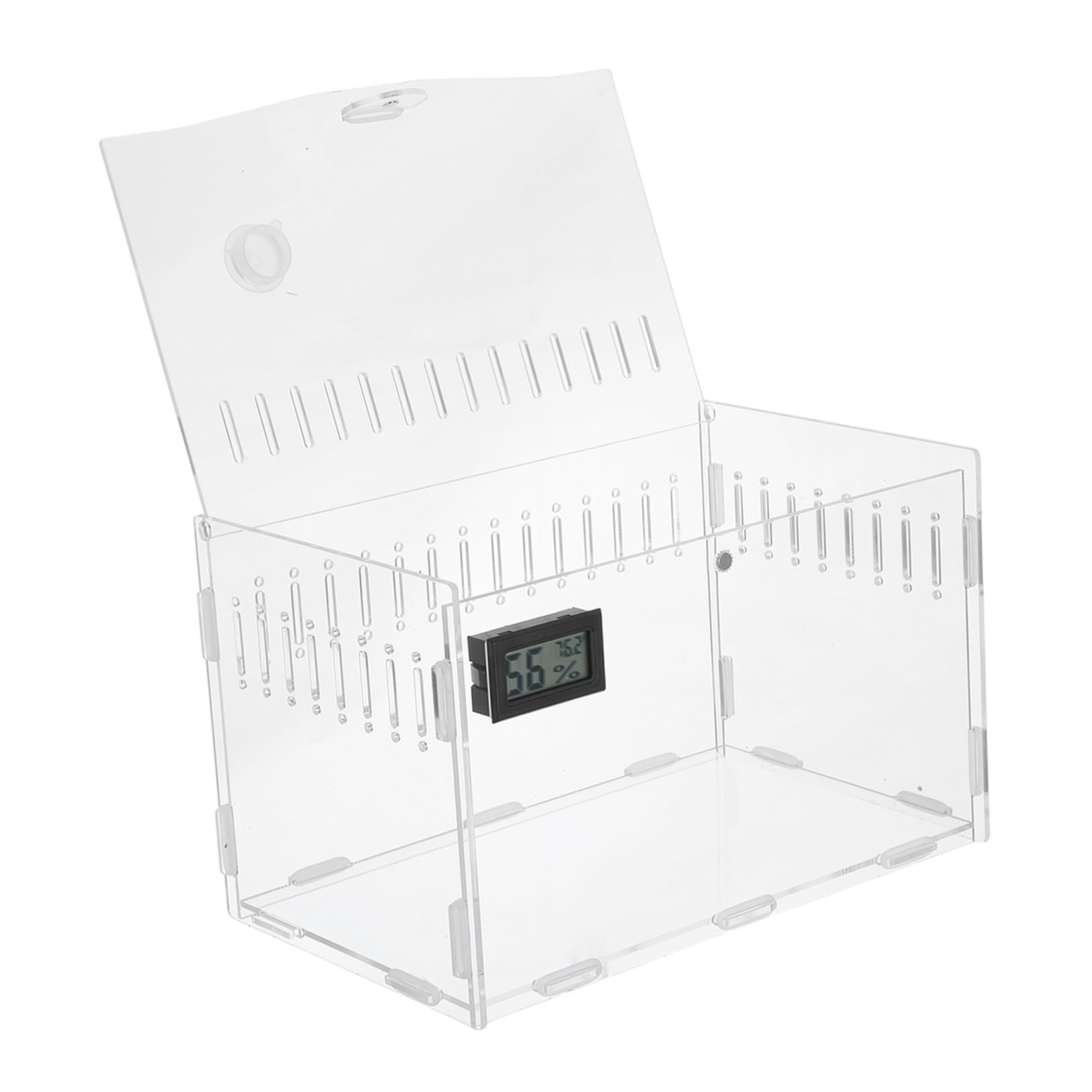 Terrario umidità Rettili e Acrilico in per Trasparente con 360° Igrometro Digitale Termometro per Monitoraggio Temperatura Manutenzione Facile di per Appassionati