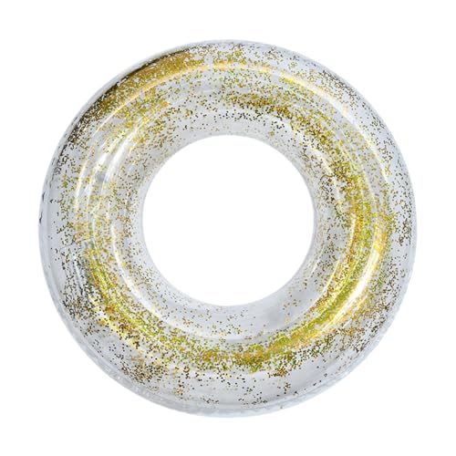 SDXCJY Schwimmring für Kinder, langlebig, aufblasbar, Pailletten, Schwimmring, Sommerpool für 4–9 Kinder und Wassersport (Gold)