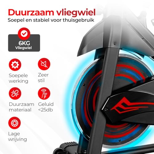 Lugia Hometrainer - Fitness Fiets - Led Display - Verstelbaar Zadel - 0-100% weerstand niveaus - Hartslagfunctie - Max 130kg - Extreem Stil - Afbeelding 5