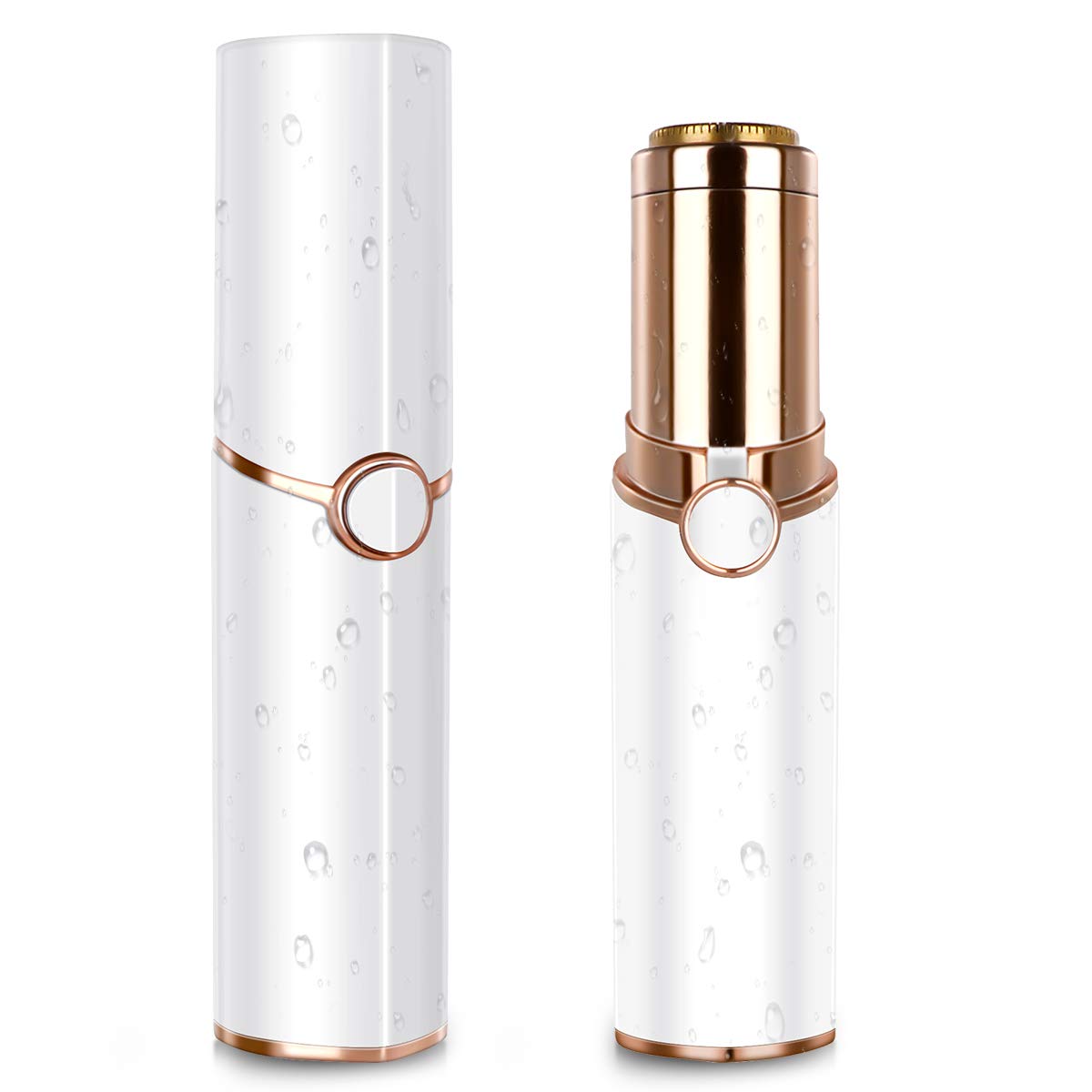 GWINDY Facial Hair Removal for Women, Painless Hair Remover with Built-in LED Light for Ear Hair Peach Fuzz Chin Upper Lip Mustaches Legs Bikini, USB Rechargeable and Portable (White)