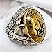 Esmawish Islamic Shia Ayn Ali Amulet Powerful Hematite Hadeed Sini 925 Silver Ring Mount Taweez,Ein Ali,Hz Ali Zulfiqar sword Ring (11.5)