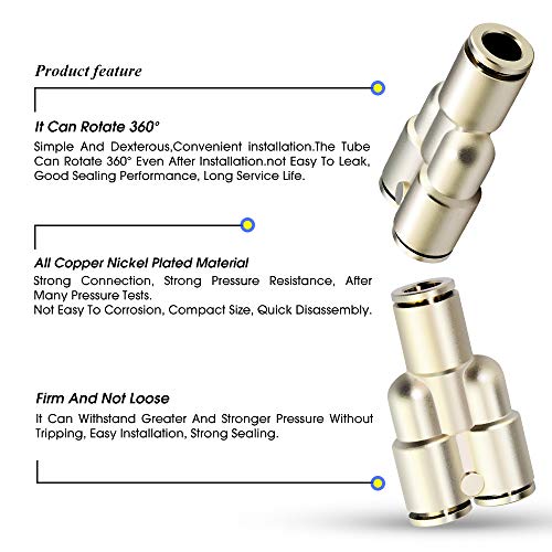 Accesorios de aire 3/8 pulgadas OD Tailonz unión recta y T PY-3/8 4