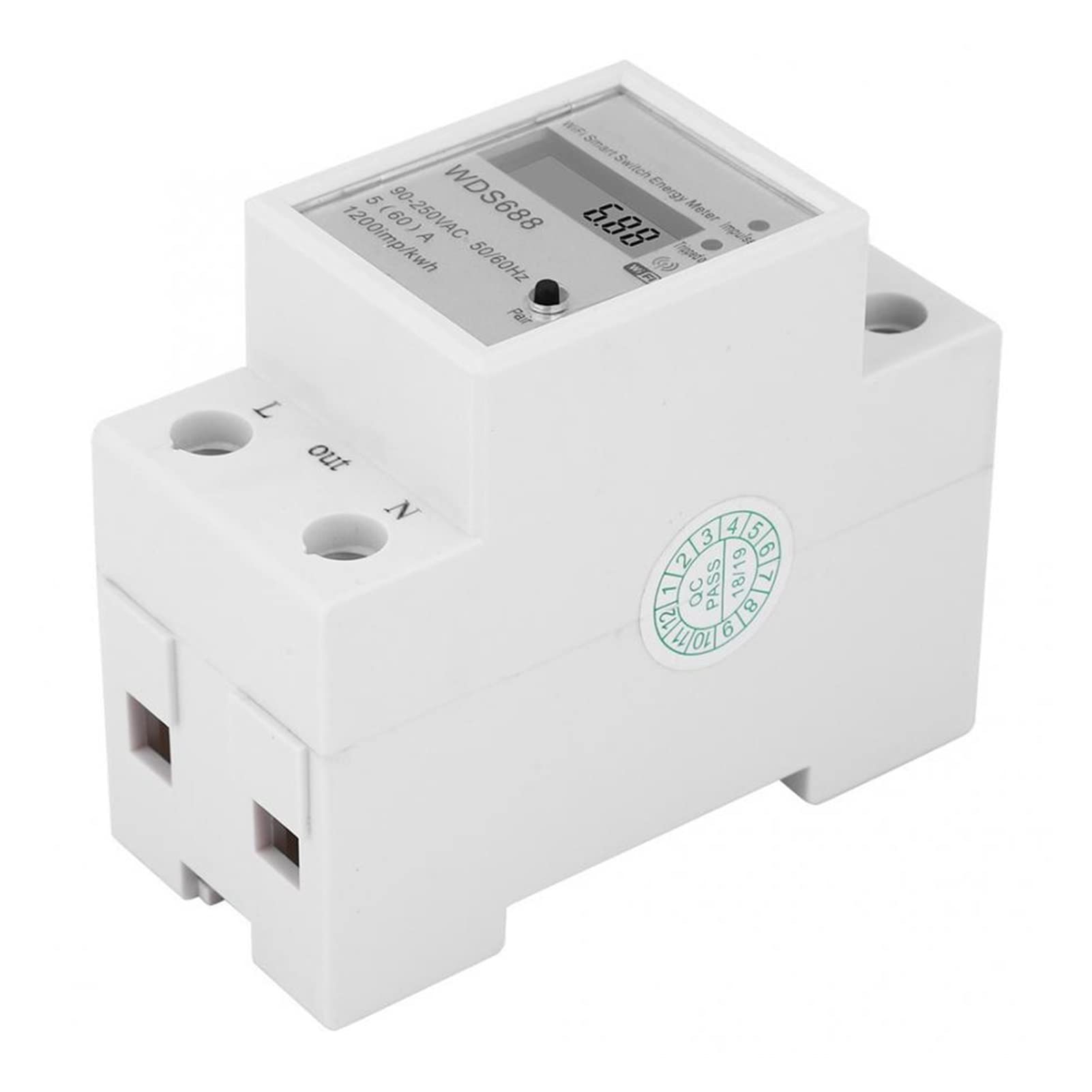 Monitores de energía Wds688 Medidor de energía inteligente Medidor múltiple múltiple Control remoto Meter Watt 5 ~ 6 0A LCD Metro de vatios Monitor de uso de electricidad Analizador de consumo Vol
