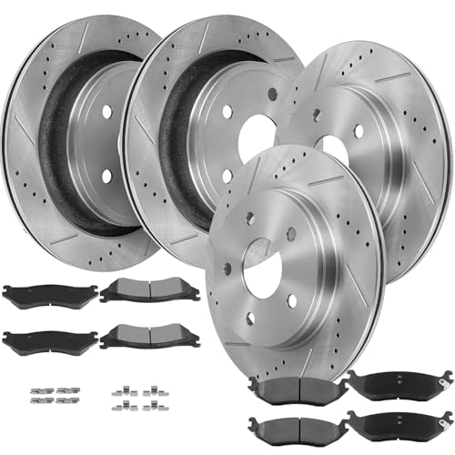 Image of SCITOO Brake Kits Front Rear Brake Rotors Brake Pad:53005;53006;D966;D898 | Fit For Dodge For Durango 2004-2006,For Dodge For Ram 1500 2002-2005