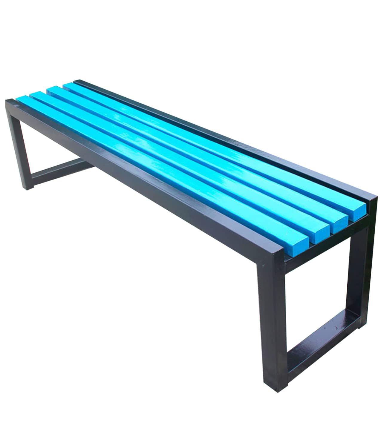 Banc de jardin extérieur en bois et acier pour terrasse et parc