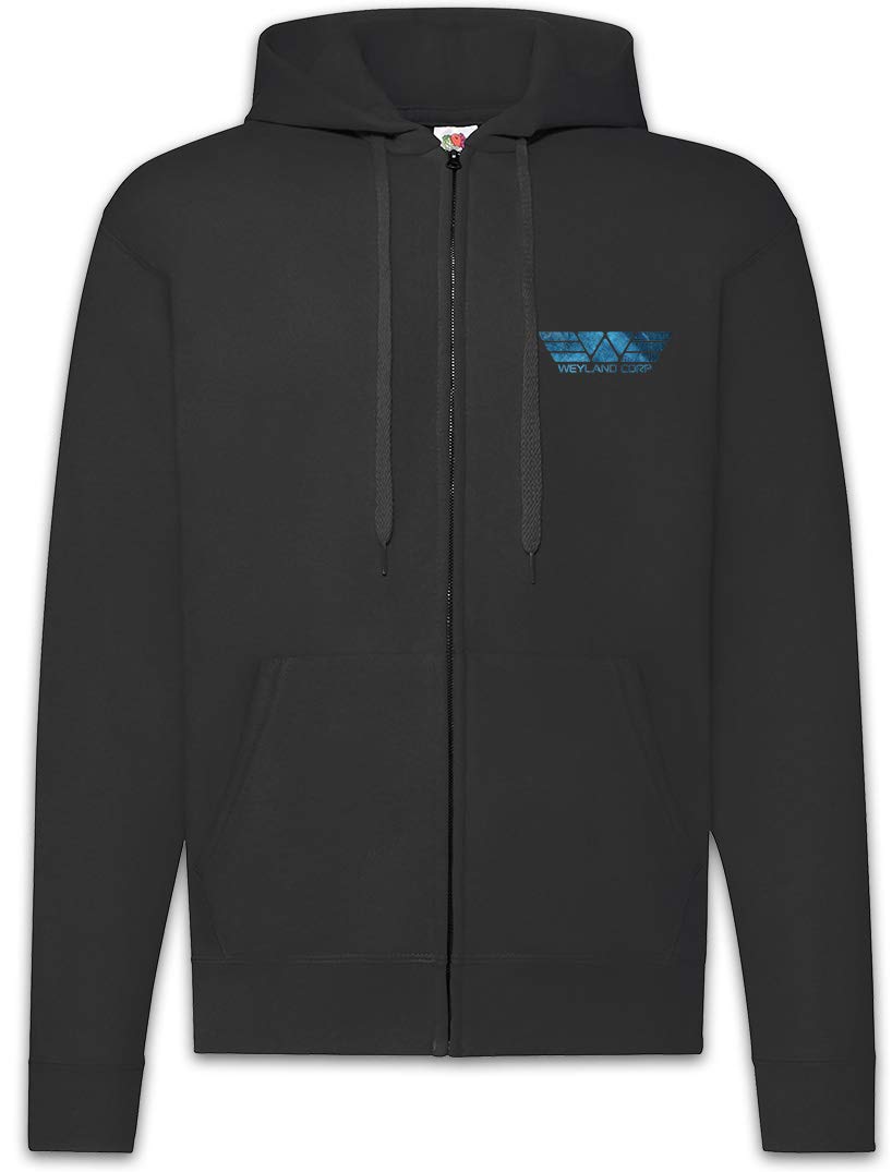 Urban Backwoods Men's Black Weyland Corporation I Zipper Hoodie Hooded Sweatshirt Size Xl