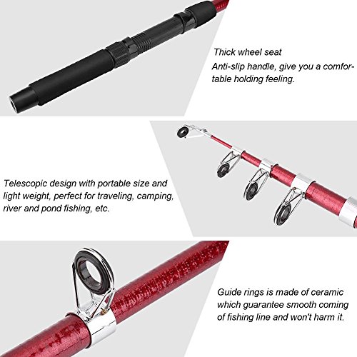 Telescopic Fishing Rod, Outdoor Portable Lightweight Casting Telescopic Fishing Rod Reel Tackle Accessory for Adults Kids Outdoor Sport Travel (1.8M) - Image 2