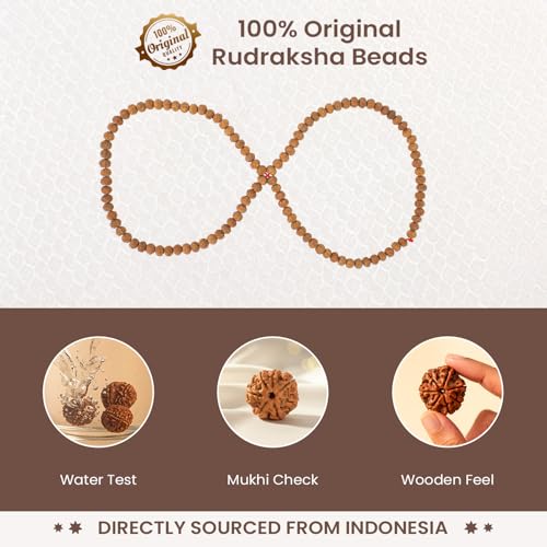 Image of Astrotalk 7 Mukhi Rudraksha Mala 108+1 Beads | Certified 7mm Rudraksha | Attract Wealth, Prosperity & Positivity | Divine Venus Blessings | Sawan Special | Rudraksha Mala Original for Men & Women