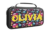 Custom Switch Carrying Case Compatible with Nintendo Switch Lite, with 20 Games Cartridges Name Protective Hard Shell Travel Carrying Pouch for Console Accessories ANC1