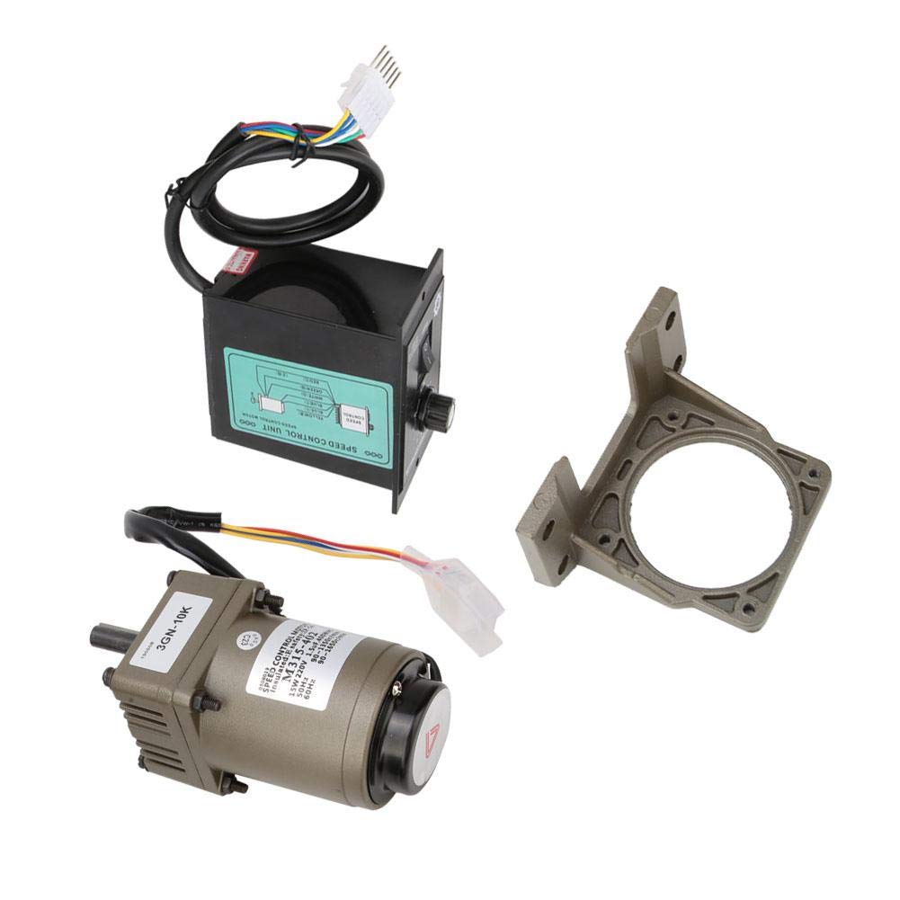Bewinner Motor de Engranaje Reversible M315-402 AC 220V, Motor asíncrono monofásico 10K / 20K / 50K / 100K, 4 Polos Motor eléctrico Reversible de Velocidad Ajustable de 15 vatios(10K)