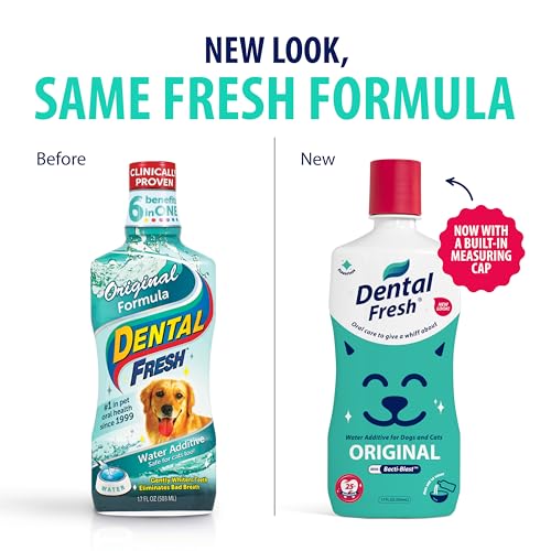 Image of Dental Fresh Water Additive for Dogs and Cats, Clean Teeth and Fresh Breath, Daily Pet Oral Care Just Add to Water, Flavorless, 8 fl oz