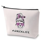 ZJXHPO Motorcycle Life Cosmetic Bag Biker Life Toiletry Bag Motorcycle Lover Makeup Bag With Zipper Biker Survival Kit Racing Travel Case (Motorcycle)