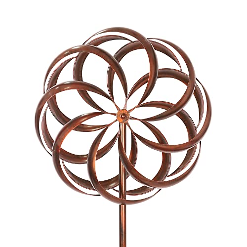 Kinetic Outdoor Metal Wind Spinner - Large Wind Sculptures Spinners For Yard Garden, Circle Lawn Ornament Windmill For Outdoor Yard Lawn (20" W X 72" H) #TOP9