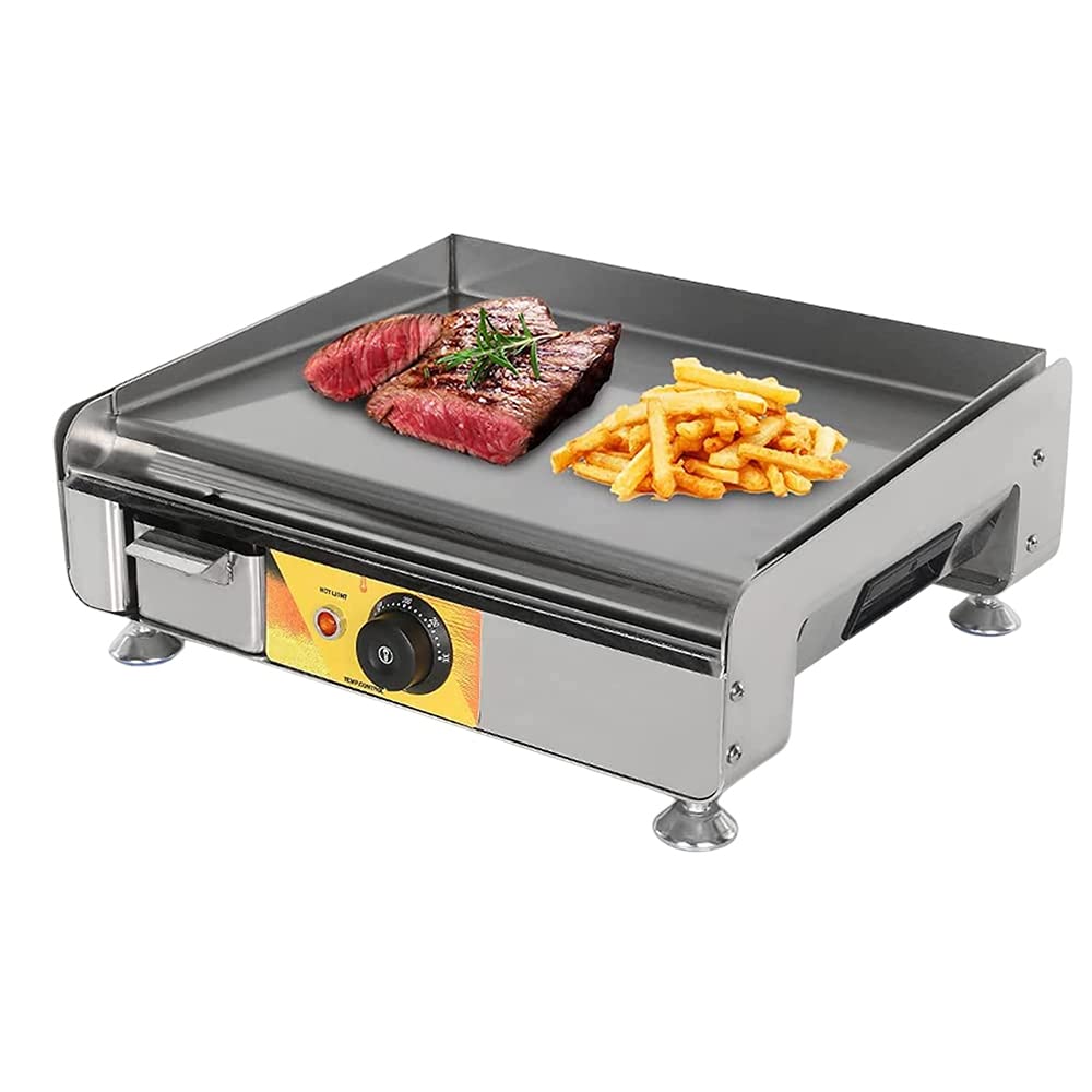 MYUYEE 2300W Commercial Electric Frying Pan, Non Stick Temperature Controlled Multi-Functional Snack Kitchen Appliance, Teppanyaki, Pancake, Steak, Fried Rice, Fried Egg, Teppanyaki Squid, Etc
