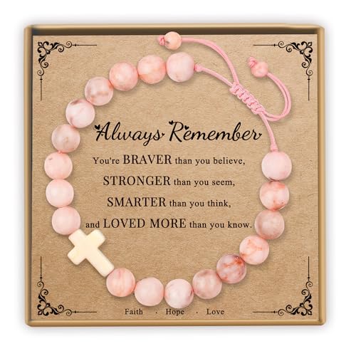 Image of Sereney Birthday Gifts for Girls Pink Handmade Beaded Bracelets for Teen