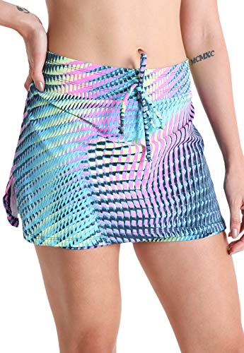 Shorts Saia Gril Power - Rosa/Verde Limão GG