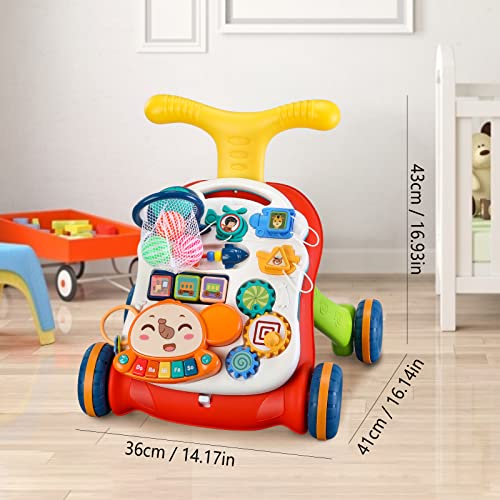 2-in-1-Lauflernhilfe-zum-Sitzen-und-Stehen-fur-Baby-Regulierbarer-Geschwindigkeit-Laufwagen-fur-Kleinkinder-Abnehmbare-Spielplatte-Baby-Musik-Lernen-Spielzeug-Fur-Kinder-von-12-36-MonatenGrun