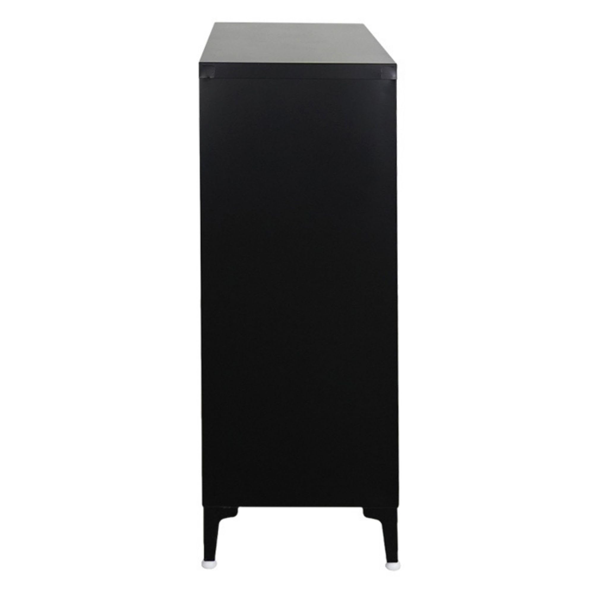 PROREGAL Aktenschrank Elephant abschließbar aus Metall mit Beinen & 2 Türen 80 cm breit 2 Ebenen Schwarz Mehrzweckschrank 103x80x40cm Büroschrank Metallschrank Aufbewahrungsschrank Ordnerschrank