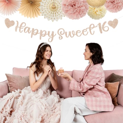 Image of Girls Sweet-16 Party-Decorations Sixteen 16th Birthday-Decor - Huglony
