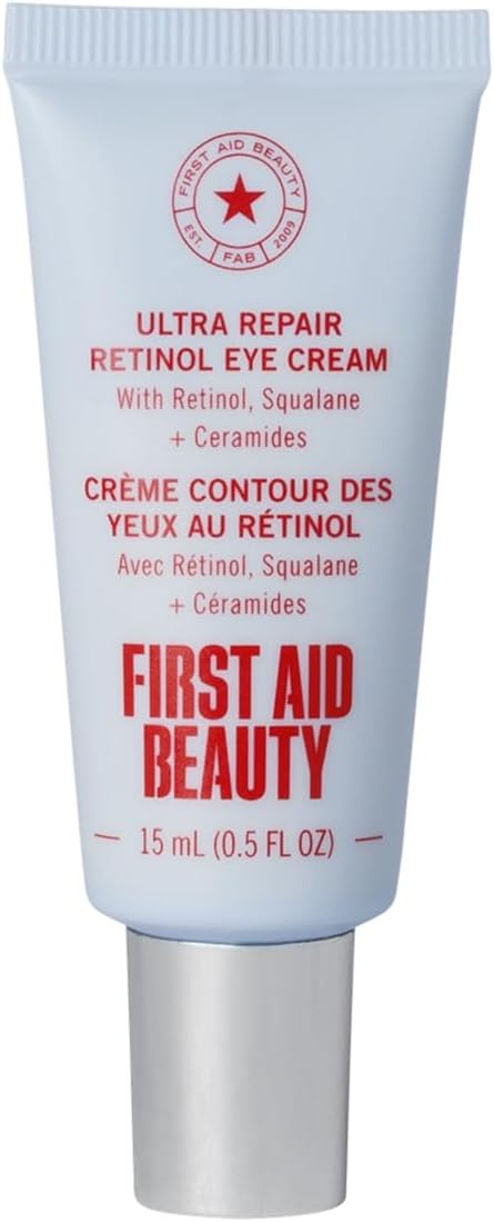 First Aid Beauty - Retinol Eye Cream with Squalane + Ceramides, Encapsulated Retinol Serum for Delicate Skin, Helps Improve Appearance of Fine Lines and Wrinkles