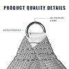 HOMA 7' x 14' Grey Rectangle Sun Shade Sail Canopy, 95% UV Blockage Awning Shelter Fabric Cloth Screen for Patio Outdoor Backyard - Heavy Duty Commercial Grade (Custom Size - Made in USA) #3