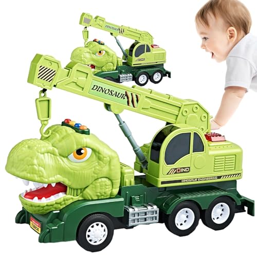 Juguete de coche de saurio,Juguetes de camión de saurio,Juguetes de saurios para coches y camiones - Toys Juguetes educativos, camión de transporte de saurios, vehículo de ingeniería de saurios para n