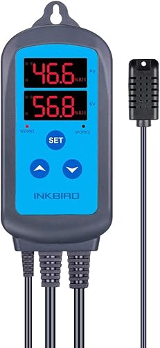 Inkbird Controlador de humedad digital CA 110 V enchufe precableado doble fase IHC-200